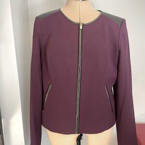 Calvin Klein leather shoulder blazer